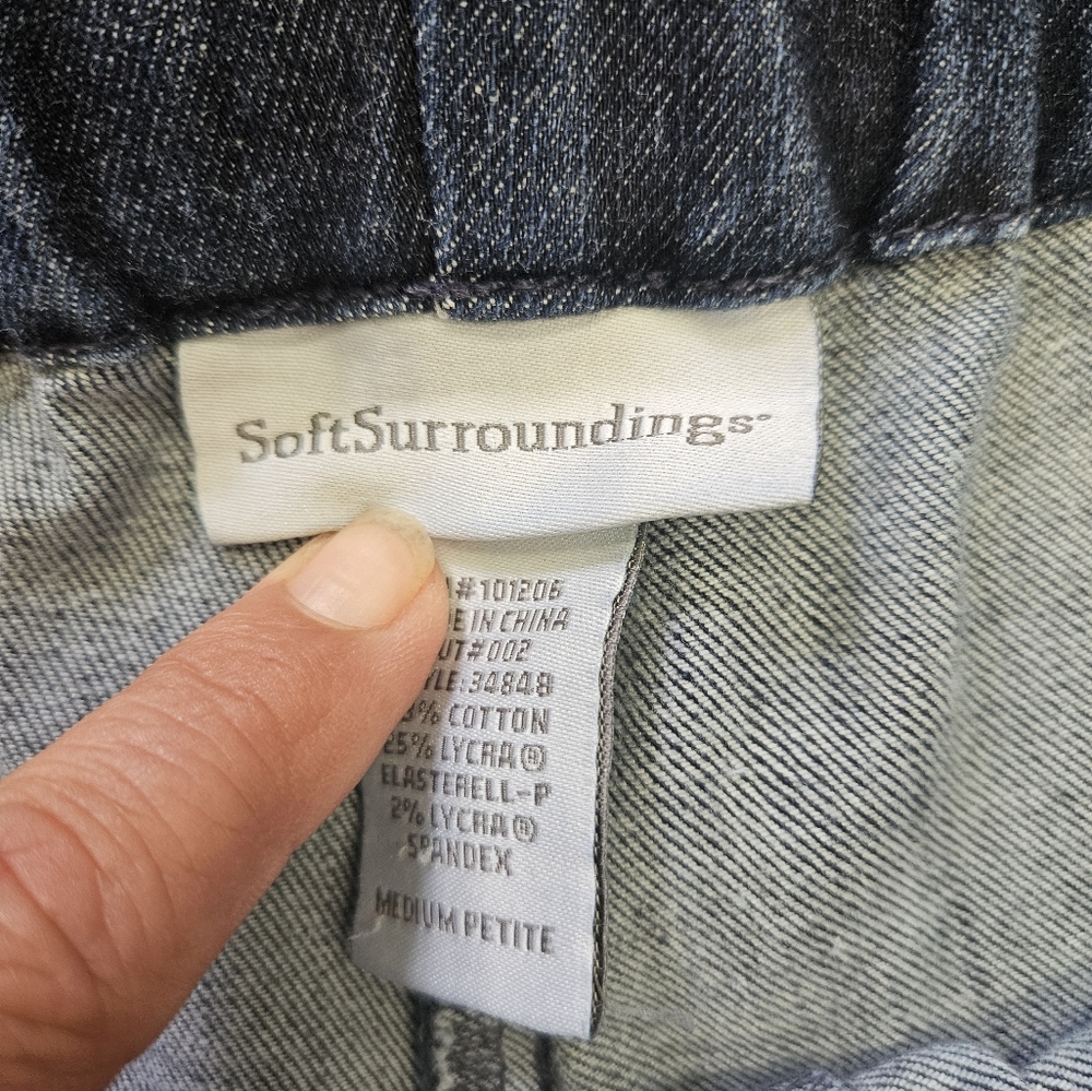 Soft Surroundings pull on skinny straight ankle jeans. - Picture 5 of 5
